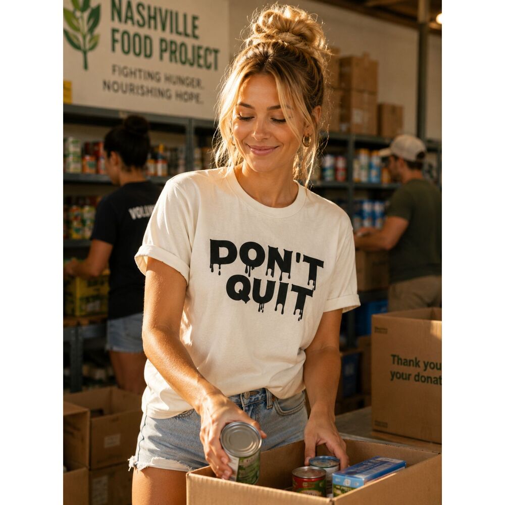 Don’t Quit Unisex White T-Shirt Motivational Inspirational Positive NWOT Medium.